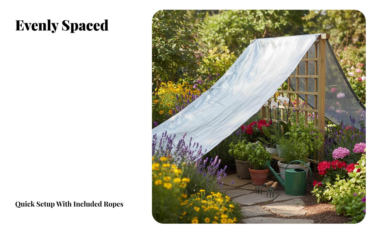 Protection Aluminum Foil Shade Net Cooling Effect Aluminum Shade Cloth Heavy Duty Reflective Sunshade Mesh Tear-Resistant for Balcony, Carport, Garden, Rooftop