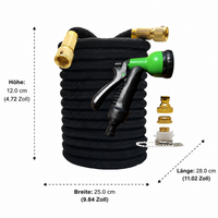 Flexible Garden Hose Set, Expandable Hose with 8-Function Garden Sprayer, TPE/Latex Hose for Irrigation, Car Washing