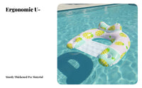 With Backrest U-Shaped Pool Buoy Thickened PVC Strawberry Pool Buoy Fruit Print for Swimmers, Teenagers, Beach, Summer Vacation, Ocean