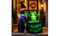 Halloween Inflatable Witch and Pot Inflatable Witch with Pot Outdoor Yard Decoration for Homeowners, Families, Lawn