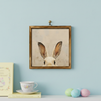 Easter Bunny Wooden Decorative Plaque Spring Pastoral Style Tabletop Decor