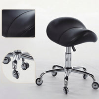 Height-Adjustable Rolling Saddle Stool Ergonomic Rolling Saddle Chair Compact Stool with Wheels Sturdy for Artists, Beauty Parlor