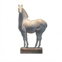 Horse Figurine with Base Weathered Horse Figurine Carved Decor for Decorators, Collectors, Living Room, Mantel