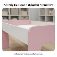 Rounded Corners Building Block Table with Storage Double-Sided Tabletop Multifunctional Kids Activity Table Convertible Learning Desk for Children, Toddlers, Preschoolers, Playroom, Nursery, Daycare, Classroom
