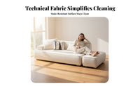 Modern Design Minimalist Fabric Sofa Latex Filling Couch Easy to Clean Household Furniture Stain-Resistant for Apartment Dwellers, Homeowners, Students, Living Room, Studio, Bedroom, Lounge Area