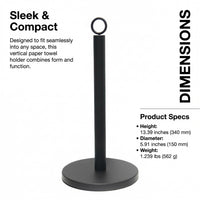 Dining Table Paper Towel Holder, Minimalist Japanese-Style Dispenser for Home Cooks, Stainless Steel Brushed Tissue Countertop Kitchen Accessory
