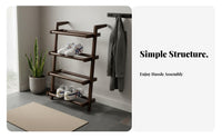 Solid Wood Wooden Shoe Rack Space-Saving Multi-Tier Shoe Shelf Japanese Design Freestanding Storage Rack Simple and Modern for Families, Homeowners, Hallway, Living Room, Bedroom, Balcony