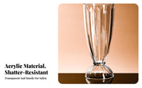 Large Capacity Shatterproof Carbonated Drink Glass Heat Resistant Plastic Milkshake Cup Commercial Grade for Families, Homeowners, Taverns