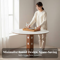Space-Saving Round Pedestal Table Nordic Design circular table with Tripod Base Modern design Household Furniture Minimalist for Small Apartment Dwellers, Families, Homeowners, Dining Room, Home, Kitchen, Morning Dining Corner