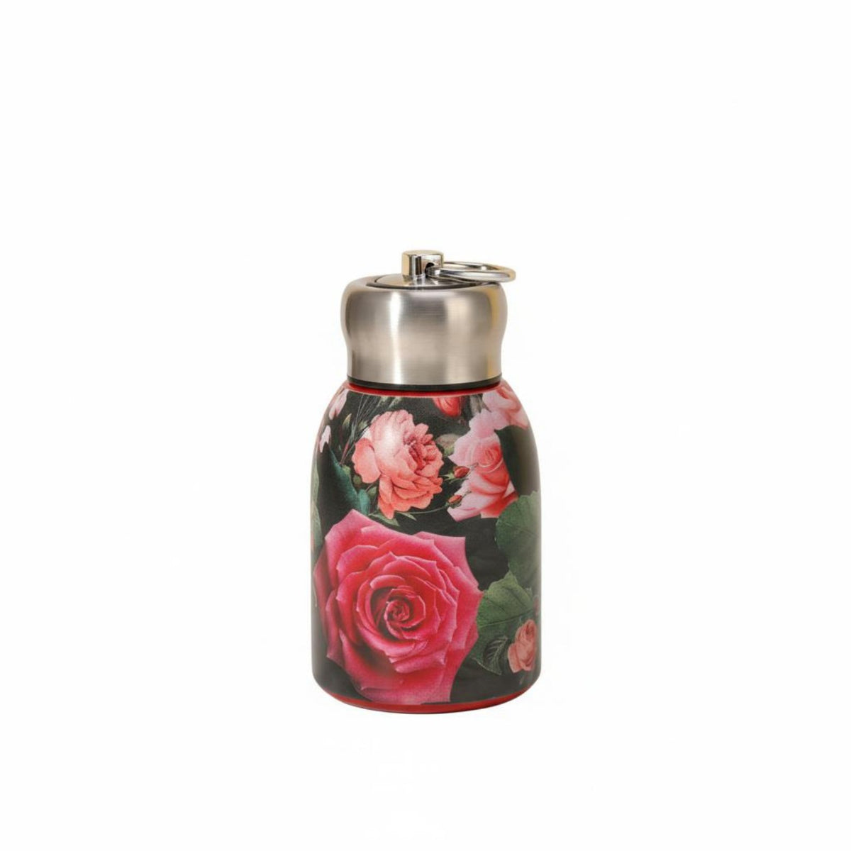 Keeps Drinks Hot or Cold Floral Print Vacuum Flask With Carrying Loop Insulated Water Bottle Leak-Proof for Women, Adults, Daily Use, School