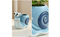 Snail Pen Holder Whimsical Snail Planter Desktop Decor Sculptural Ornament Space-Saving for Office Workers, Desk, Workspace