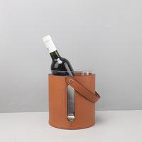 Modern Minimalist Glass Wine Decanter and Ice Bucket Decorative Set