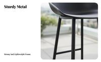 Modern Design Bar Height Table and Chair Set Weather-Resistant Sled Base High Stool Sturdy Construction Outdoor Furniture Rust-Proof for Homeowners, Business Owners, Couples, Balcony, Restaurant, Backyard, Garden