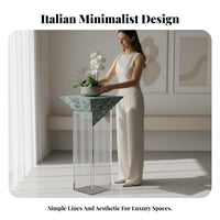 Italian aesthetic Tiered Acrylic Pedestal Minimalist Design Display Stand Floating Effect House Decoration Transparent for Interior Designers, Hotel Managers, Living Room, Showroom, Entrymethod, Retail Displays
