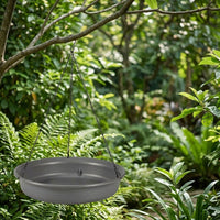 Hanging Bird Feeder and Decorative Bird Bath, Large Size Resin Tray with Drainage Holes, Round Mesh Feeder for Adult Garden and Outdoor Decor