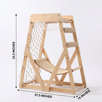 Cat Activity Tree Perch with Sisal Scratching Posts, 3-Level Wood Tree for Medium Cats, Stable Furniture for Apartments