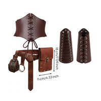 Lace-up Waist Belt Steampunk PU Leather for Cosplayers, Entertainers, Historical Reenactment Fair, Halloween