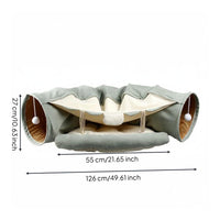Cat Tunnel Bed with Toys Soft Soft Double Layer Cat Tunnel Pet Toy for Kittens, Active Play, Indoor