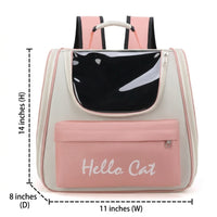 Pet Backpack for Small Pet Carrier, Cat and Dog Backpack with PVC Material, Letter Pattern Portable Breathable Outdoor Pet Carrier Travel Hiking
