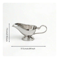 Sauce Boat Server Polished Gravy Boat Controlled Pouring Gravy Pitcher for Thanksgiving, Table Service