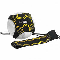 Soft Cover Soccer Ball Coach Geometric Pattern Strap Ball Coach Black and Yellow Sports Gear for Practice