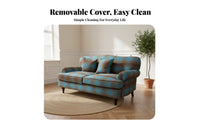 Removable and cleanable Cover Red Plaid Settee French Country aesthetic Upholstered 2-Seater Vintage Inspired Sofa Comfortable Cushioning for Guesthouse Owners, Interior Decorators, Photography Studio, Small Spaces, Bedroom, Apartment