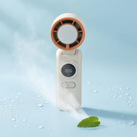Handheld Folding Fan Rectangular Body Digital Handheld Fan Standing Base Personal Cooling