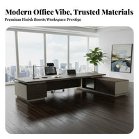 Head Table Thicker Desktop Large Head Desk with Cabinet Thickened Panels Executive Desk for Executives, Business Owners, Study Room, Reception Areas