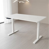 Single Motor Electric Standing Desk Rectangular Tabletop Height Adjustable Desk T-Shaped Feet Office Furniture Side Control Panel