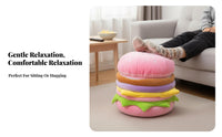 Velvety Hamburger Seat Double-Function Storage Ottoman Multi-Functional