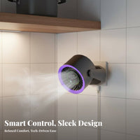 Wall-Mounted Fan Drill Installation Portable Power Ventilation Fan Smart App Control Wall Mountable Fan for Cooks, Students, Washroom, Bedroom, Desk