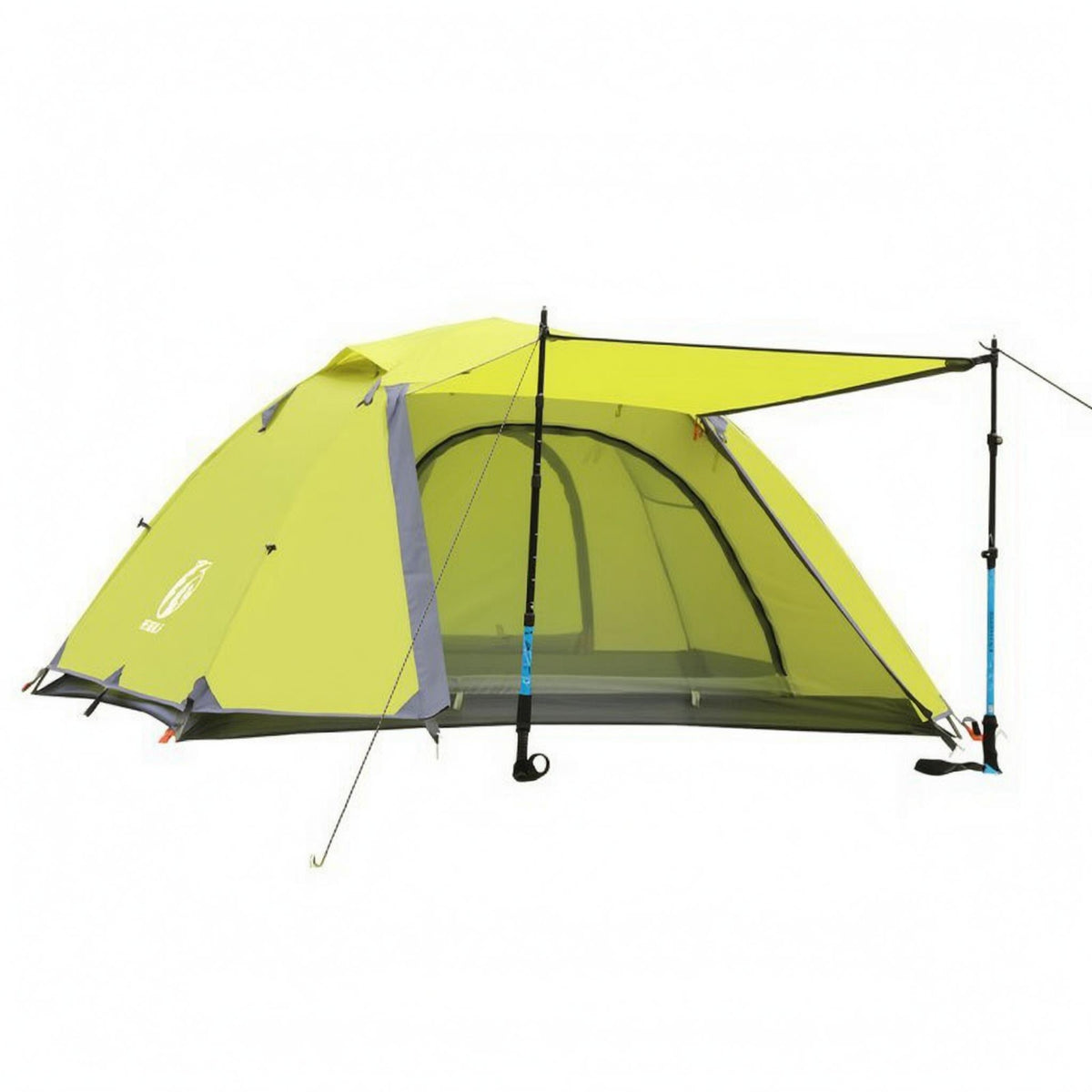 Double Layer Backpacking Tent Lightweight 2-Person Tent Outdoor Shelter Portable Easy Setup for Trekking