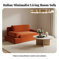 Straight-Line plush fabric Couch Minimalist Design Sofa Modern look Living Room Seating for Homeowners, Book Lovers, perusing corner, Reception Area, Bedroom