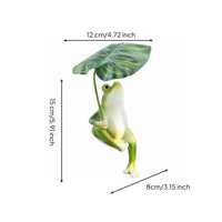 Painted Finish Resin Frog Ornament Small Frog Figurine Decorative Outdoor Decoration Micro-Landscape for Balcony, Courtyard