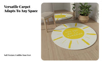Light Luxury Design Round Area Rug Easy to Clean Circular Floor Mat Wear-Resistant Loop Pile Chair Mat Dense Weave for Pet Owners, Interior Designers, Office Workers, Living Room, Bedroom, Entryway, Kitchen