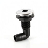 Sleek-Profile Marine Drain Outlet with Hose Barb Compact Boat Drain with Stainless Steel Cap Long-Lasting Thru-Hull Fitting with Hose Barb Long-Lasting for Yacht