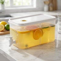 Rectangular Beverage Dispenser with Tap Compact Beverage Dispenser with Spigot BPAclear of Phthalate-Free Jug Clear for Family Gatherings