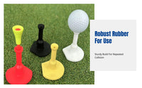 Sports Ball Tee, Durable Rubber, Multi-Color, Practice Mat Holder, Driving Range Accessory, Portable