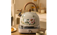 Floral Whistling Tea Kettle Retro Stovetop Whistling Kettle Loud Rust-Resistant for Families