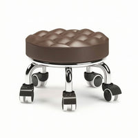 Padded Low Rolling Stool Thickened Low Stool with Wheels Compact Comfortable for Pedicurists