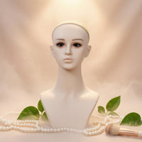 Mannequin Head with Shoulders Matte Display Head with Shoulders Skin Tone Jewelry Display Bust for Jewelers