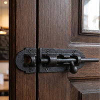 Sliding Bolt Latch Cast Iron Sliding Latch with Strike Plate Rustic for Homeowners