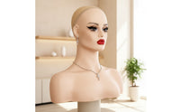 Mannequin Head with Shoulders Realistic Female Mannequin Head Makeup