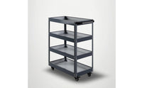 3-Tier Metal Utility Cart with Handle Heavy Duty Rolling Utility Cart Sturdy Long-Lasting for Mechanics, Beauticians, Garage, Workshop, Salon