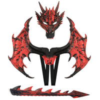 Dragon Costume Set Detailed Wing Attachments Masked Molded Toy