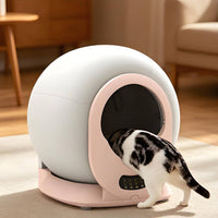 Compact Enclosed Automatic Litter Box Smart Automatic Cat Litter Box Safe Pet Supply Quiet for Cats, Kittens, Home, Apartment, Living Room