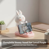Cute Hare Phone Holder Hands Viewing Hare Phone Holder Universal Compatibility Desktop Figurine for Couples, Women, Bedroom, Home, Nightstand