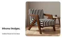 Mid-Period Modern Accent Chair Retro Design Mid-Period Modern Armchair Firm Sponge Cushion Wooden Frame Accent Chair for Cafe, Hotel, Balcony
