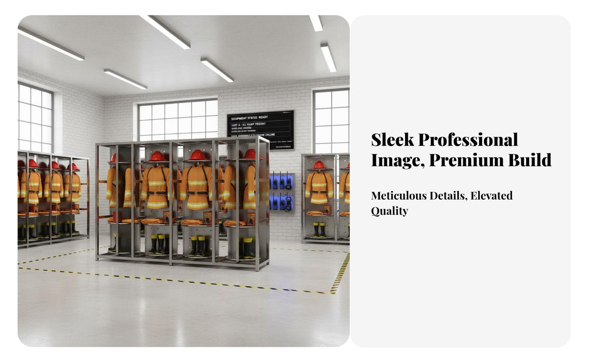 Firefighter Gear Rack 304 Stainless Steel Turnout Gear Storage Rack Electric Rotating Uniform Stand for Firefighters, Emergency Responders