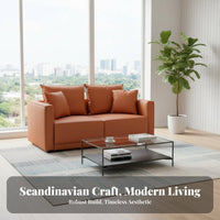 Light Luxury Feel 2-Seater Straight Sofa Minimalist Design 2-Seater Loveseat Small Space suitable Living Room Furniture space-efficient Size for Apartment Dwellers, Business Owners, Office Workers, Boutique, attic-style apartment, Waiting Area, Bedroom